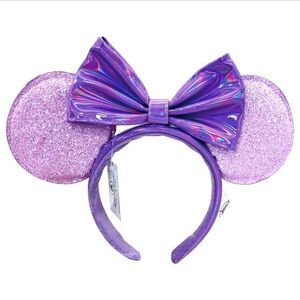 Disney Parks Lilac Lavender Purple Glitter Minnie Mouse Ears Princess Headband